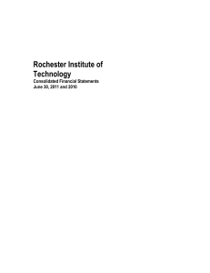 RIT Consolidated Financial Statements - June 30, 2011 and 2010