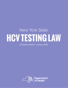 NYS Hepatitis C Testing Law Evaluation Report