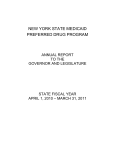 Medicaid Preferred Drug Program Annual Report to the Governor and Legislature State Fiscal Year 4/1/10 to 3/31/11