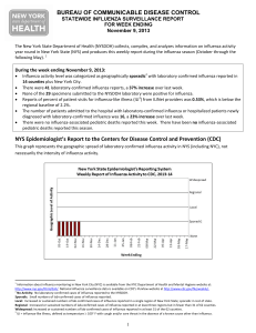 Report for week ending November 9, 2013