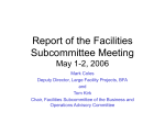 Meeting Report from the Facilities Subcommittee