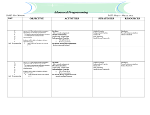 May 11 - 15 Lesson Plan