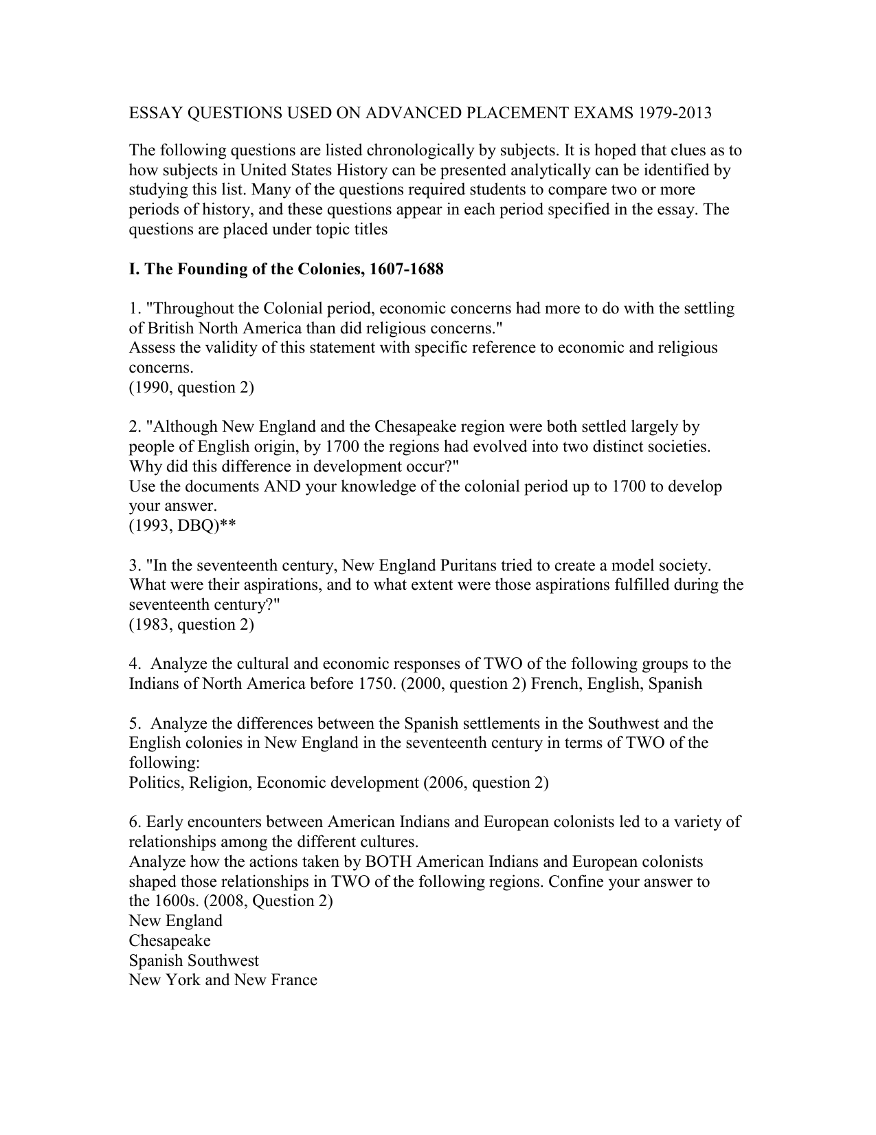 ap us history 1991 dbq essay