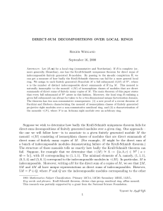 Direct-sum decompositions over local rings