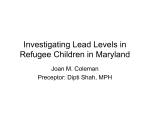 Investigating Lead Levels in Refugee Children in Maryland