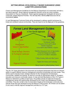 Setting Broad, Ecologically Based Guidance Using Landtype Associations