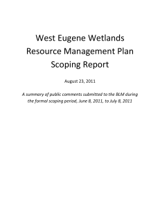 West Eugene Wetlands RMP Scoping Report