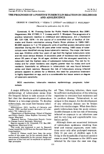 Comstock GW, Livesay VT, Woolpert SF. The prognosis of a positive tuberculin reaction in childhood and adolescence. Am J Epidemiol . 1974 Feb;99(2):131-8