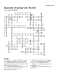 Business Organizations Crossword Puzzle