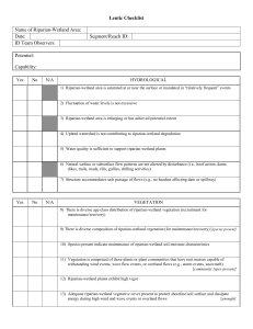 Lentic Checklist