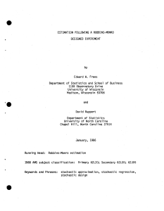 Frees, Edward W.; (1986).Estimation Following a Robbins-Monro Designed Experiment."