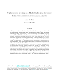 "Sophisticated Trading and Market Efficiency:  Evidence from Macroeconomic News Announcements"
