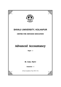 Advanced Accountancy Paper - I