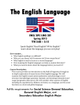 LING 301/ENGL 389 The English Language