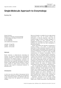 Single Molecule Approach to Enzymology