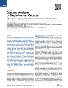 Genome Analyses of Single Human Oocytes
