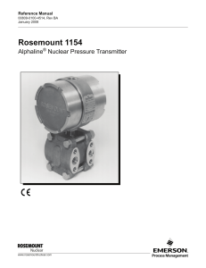 Manual: Rosemount 1154 Alphaline® Nuclear Pressure Transmitter