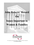 NP Report: Robert's Record on Issues Important to Women & Families