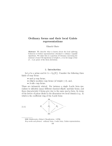 Ordinary forms and their local Galois representations