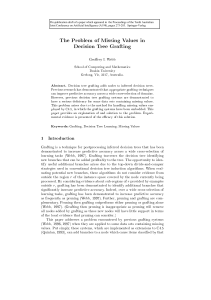 The Problem of Missing Values in Decision Tree Grafting