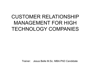 b) The Firm and Customer Relationship Customer`s Value