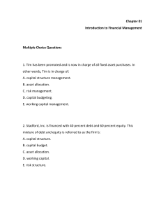 Chapter 01 Introduction to Financial Management