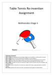 Table Tennis Assignment - Numeracy Skills Framework