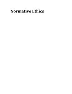 Normative Ethics Introduction Objectives
