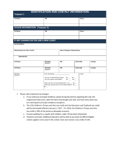 identification and contact information