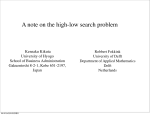 A note on the high-low search problem