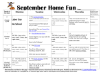 September Home Fun Name: Sounds of the Week Monday Tuesday