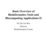 Basic Overview of Bioinformatics Tools and Biocomputing