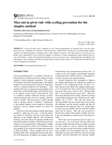 Max-out-in pivot rule with cycling prevention for the simplex method
