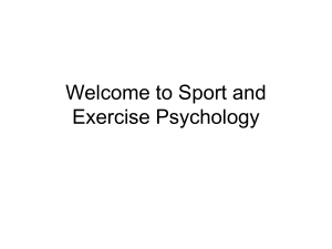 Welcome to Sport and Exercise Psychology