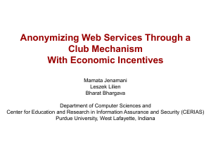 Anonymizing Web Services Through a Club Mechanism