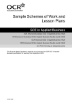 Running an enterprise activity - Sample scheme of work and
