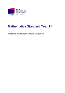 Year 11 Mathematics Standard Topic Guidance