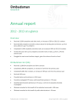 Annual Report 2012/13 at a glance, DOC