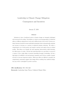 Leadership in Climate Change Mitigation