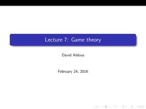 Lecture 7: Game theory
