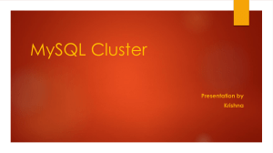 MySQL Cluster - Villanova Computer Science