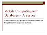 Mobile Computing and Databases
