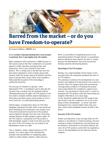Barred from the market – or do you have Freedom-to