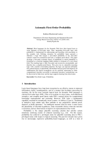 Axiomatic First-Order Probability