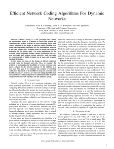 Efficient Network Coding Algorithms For Dynamic Networks