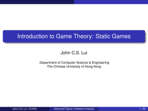 Introduction to Game Theory: Static Games