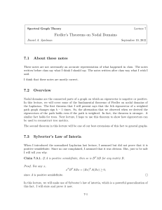 Fiedler`s Theorems on Nodal Domains 7.1 About these notes 7.2