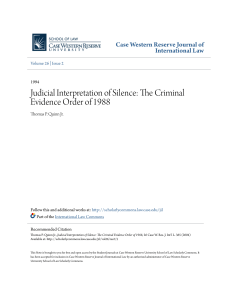 Judicial Interpretation of Silence: The Criminal Evidence Order of 1988
