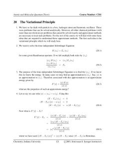 Variational principle - Indiana University Bloomington