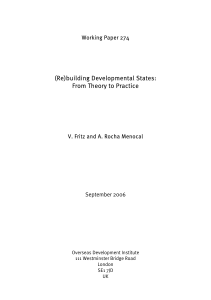 (Re)building developmental states: From theory to practice